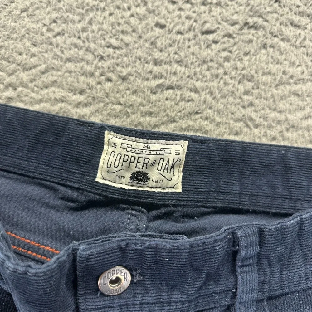 Copper & Oak Pant Mens 34x30 Blue Cotton Corduroy Chino‎ Straight Preppy Career